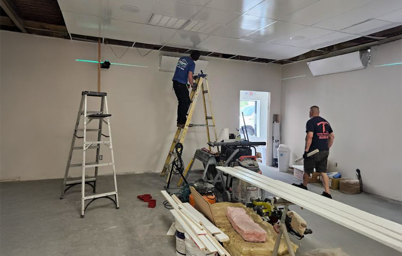 building out the yoga studio in brick, nj